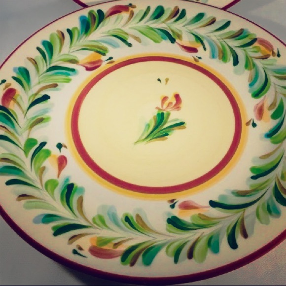 Southern Living At Home Other - SLAH 2 Siena Dinner Plates Handpainted EUC
